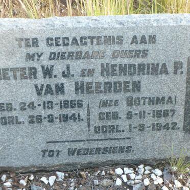 HEERDEN Pieter W.J., van 1866-1941 &amp; Hendrina P. BOTHMA 1867-1942