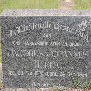 HEFER Jacobus Johannes 1922-1954