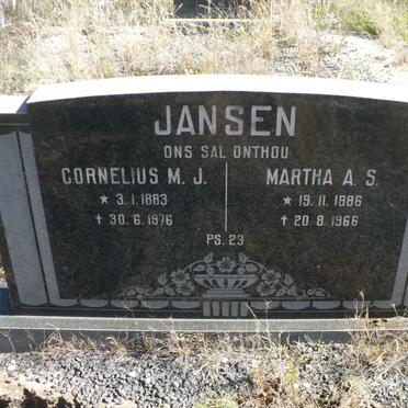 JANSEN Cornelius M.J. 1883-1967 &amp; Martha A.S. 1886-1966