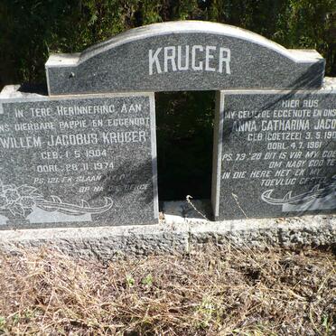 KRUGER Willem Jacobus 1904-1974 &amp; Anna Catharina Jacomina COETZEE 1903-1961