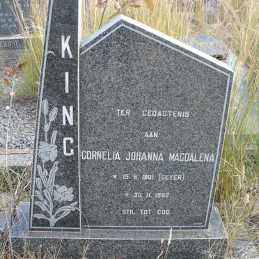 KING Cornelia Johanna Magdalena nee GEYER 1901-1982