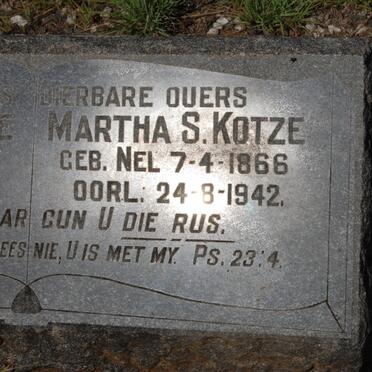 KOTZE Gabriel 1862-1939 &amp; Martha S. NEL 1866-1942