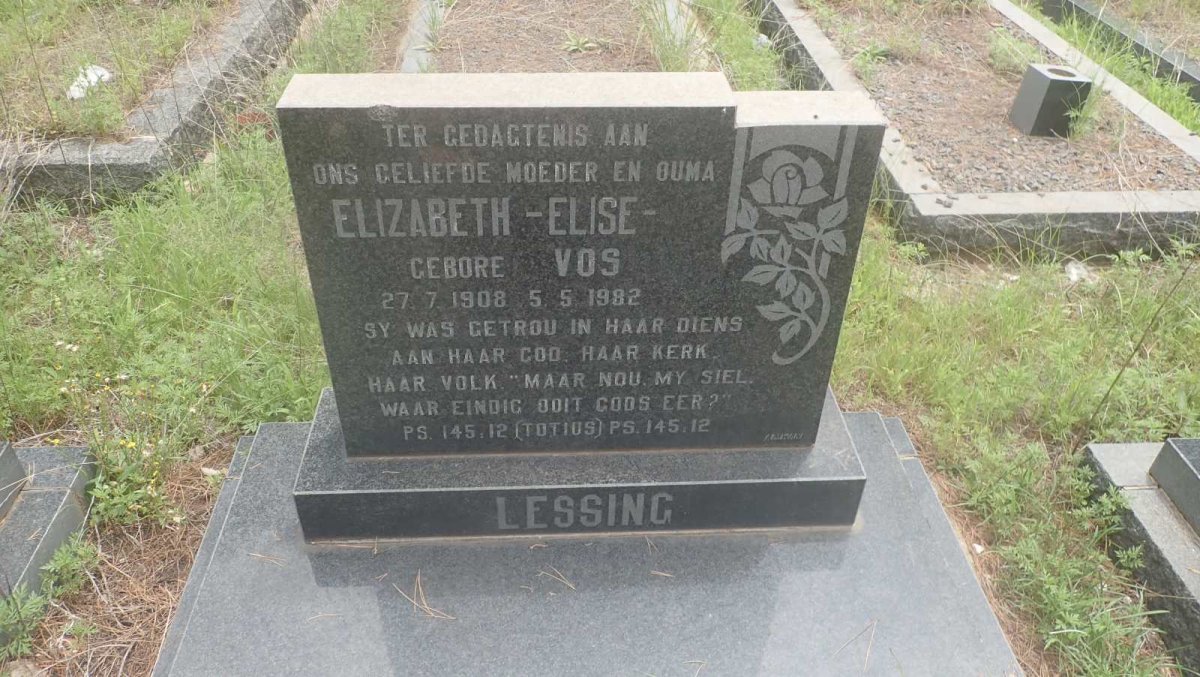 LESSING Elizabeth Elise nee VOS 1908-1982