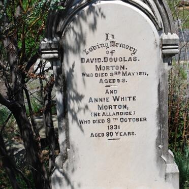 MORTON David Douglas -1911 &amp; Annie White ALLARDIGE -1931