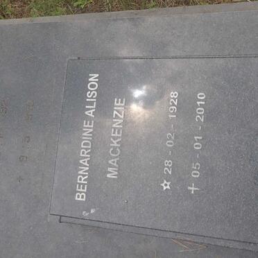 MACKENZIE Hugh 1921-1979 &amp; Bernardine Alison 1928-2010 