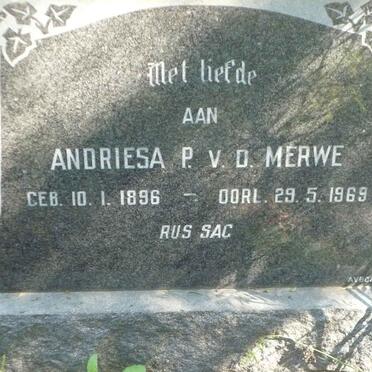 MERWE Andriesa P., v.d. 1896-1969