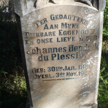 PLESSIS Johannes Hendrik, du 1859-1925