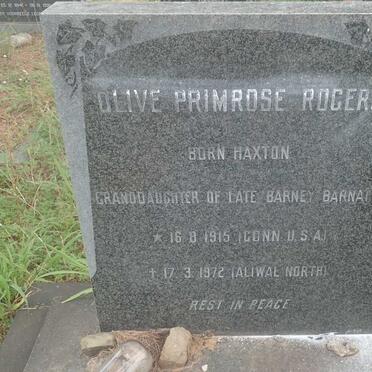 ROGERS Olive Primrose nee HAXTON 1915-1972