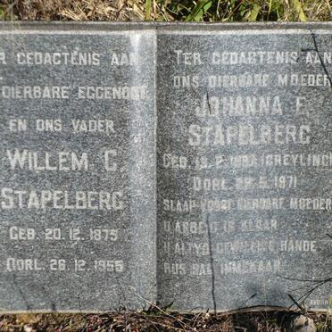STAPELBERG Willem C. 1875-1955 &amp; Johanna  E. GREYLING 18??-1971