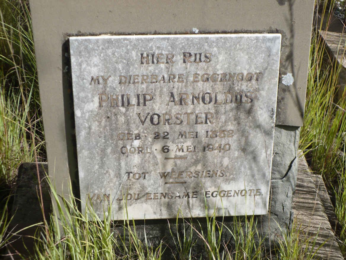 VORSTER Philip Arnoldus 1882-1940
