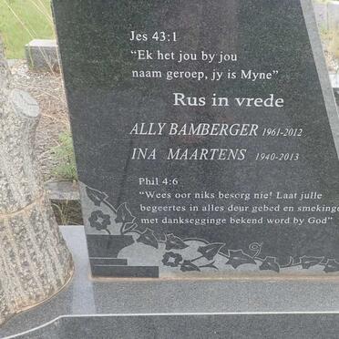 WALT Daniël Timotheus, v.d. 1906-1965 :: MAARTENS Ina 1940-2013 :: BAMBERGER Ally 1961-2012 