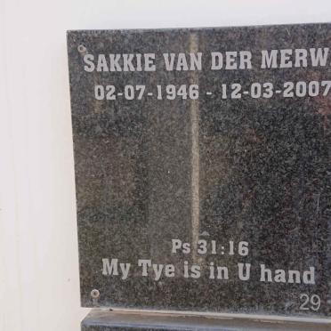 MERWE Sakkie, van der 1946-2007