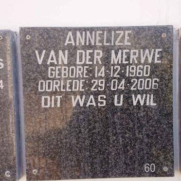 MERWE Annelize, van der 1960-2006