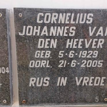 HEEVER Cornelius Johannes, van den 1929-2005