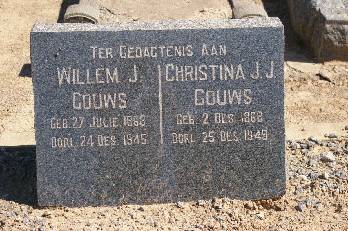 GOUWS Willem J. 1868-1945 &amp; Christina J.J. 1868-1949