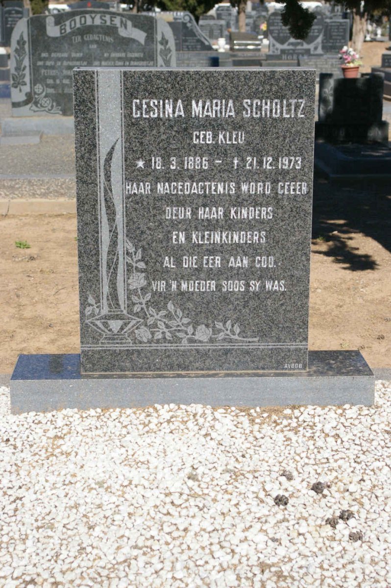 SCHOLTZ Gesina Maria nee KLEU 1886-1973