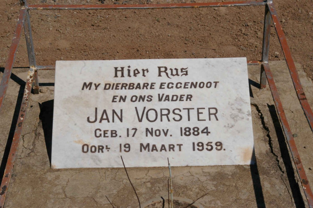 VORSTER Jan 1884-1959