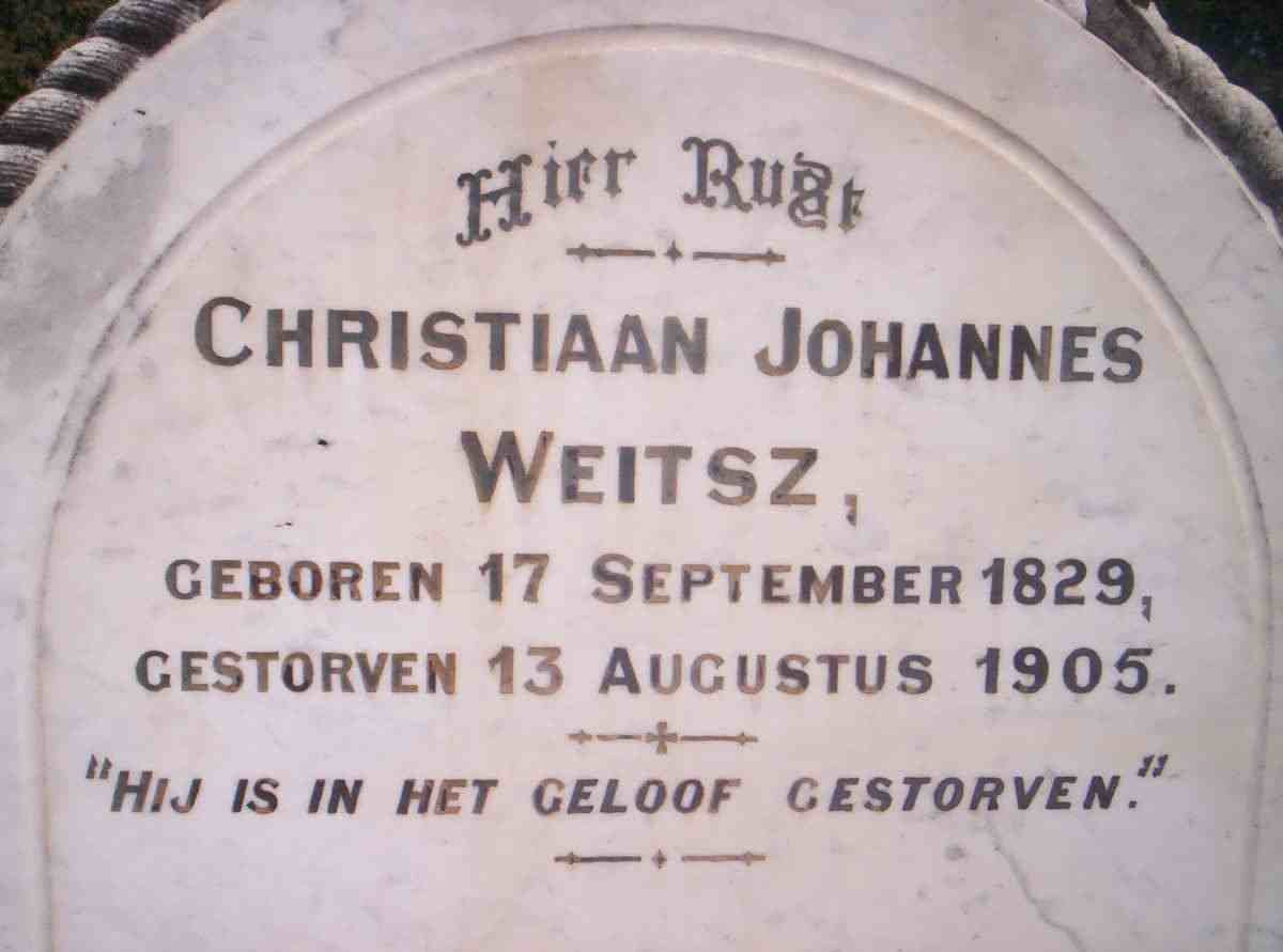 WEITSZ Christiaan Johannes 1829-1905