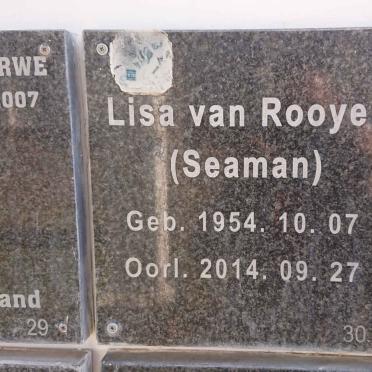 ROOYEN Lisa, van nee SEAMAN 1954-2014