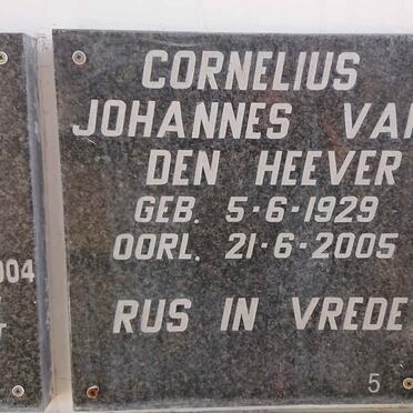 HEEVER Cornelius Johannes, van den 1929-2005