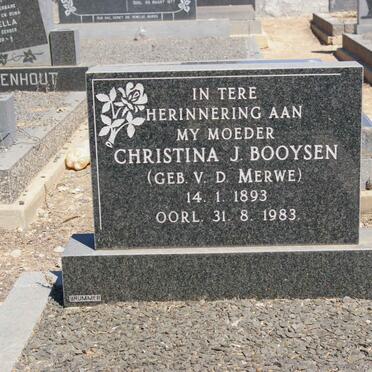 BOOYSEN Christina J. nee V.D. MERWE 1893-1983