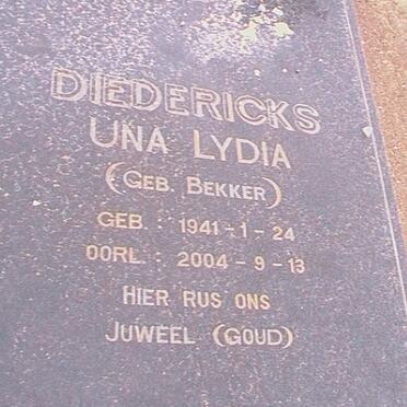 DIEDERICKS Una Lydia nee BEKKER 1941-2004