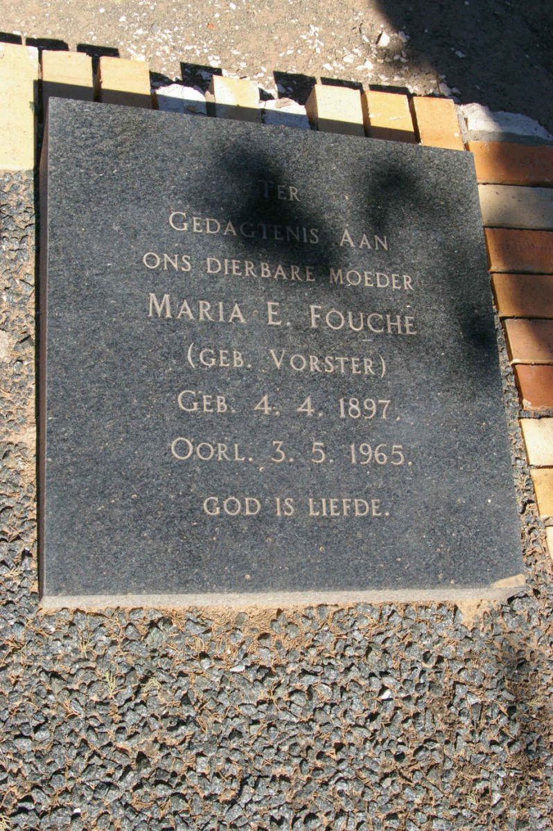 FOUCHE Maria E. nee VORSTER 1897-1965