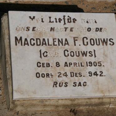 GOUWS Magdalena F. nee GOUWS 1905-1942