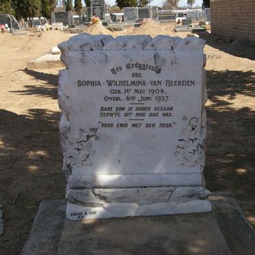 HEERDEN Sophia Wilhelmina, van 1904-1927