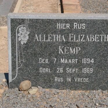 KEMP Alletha Elizabeth 1894-1969