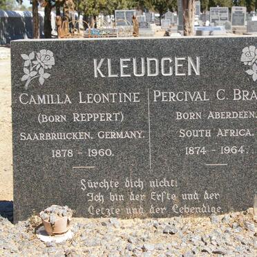 KLEUDGEN Percival C. Brandt 1874-1964 &amp; Camilla Leontine REPPERT 1878-1960