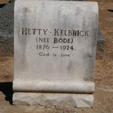 KELBRICK Alfred -1953 &amp; Hetty BODE 1876-1924 