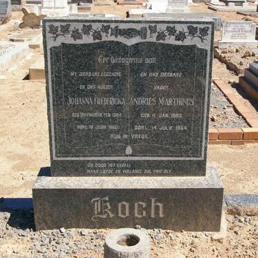 KOCH Andries Marthinus 1883-1954 &amp; Johanna Fredericka SNYMAN 1884-1950