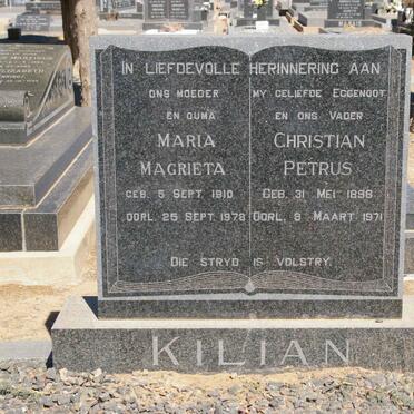 KILIAN Christian Petrus 1898-1971 &amp; Maria Magrieta 1910-1978