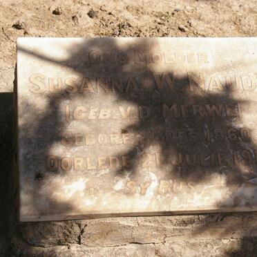 NAUDE Susanna W. nee V.D. MERWE 1860-1917