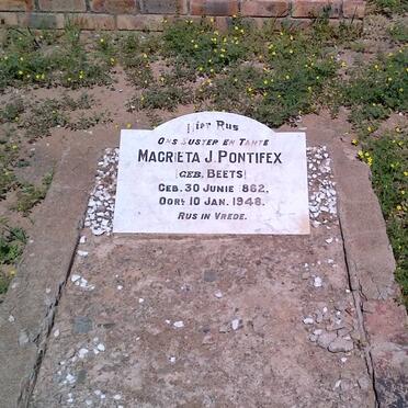 PONTIFEX Magrieta J. nee BEETS 1862-1948