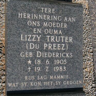 PREEZ Willem Adriaan, du 1892-1940 &amp; Lizzy TRUTER voorheen DU PREEZ nee DIEDERICKS 1905-1983