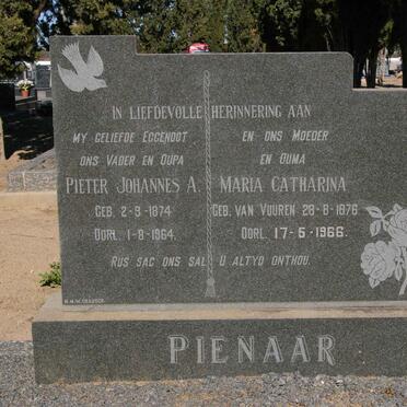 PIENAAR Pieter Johannes A. 1874-1964 &amp; Maria Catharina VAN VUUREN 1876-1966
