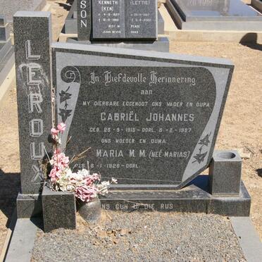 ROUX Gabriel Johannes, le 1915-1987 &amp; Maria M.M. MARIAS 1926-
