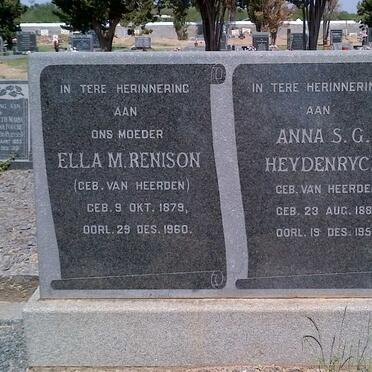 RENISON Ella M. nee VAN HEERDEN 1879-1960 :: HEYDENRYCH Anna S.G. nee VAN HEERDEN 1886-1959