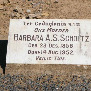 SCHOLTZ Barbara A.S. 1858-1952