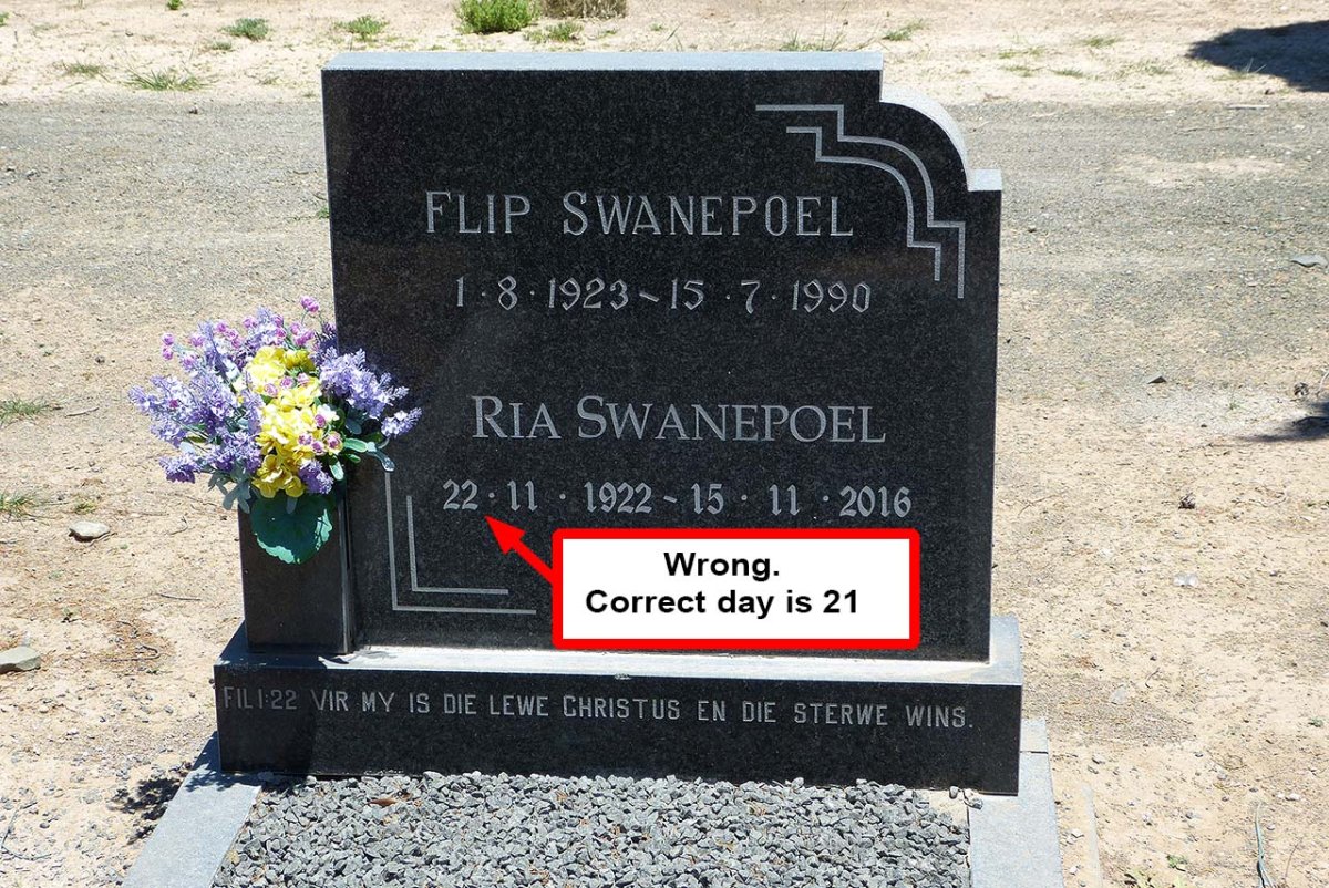 SWANEPOEL Flip 1923-1990 & Ria 1922-2016