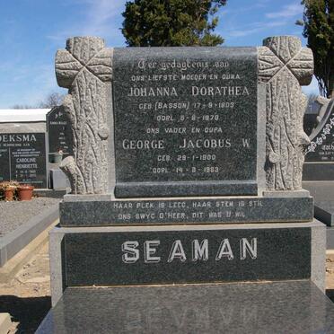 SEAMAN George Jacobus W. 1900-1983 &amp; Johanna Dorathea BASSON 1903-1979