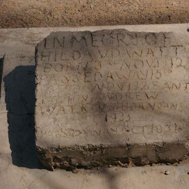 WATT Hilda, v.d. 1912-1928 :: WATKINS John Andrew 1933-1934