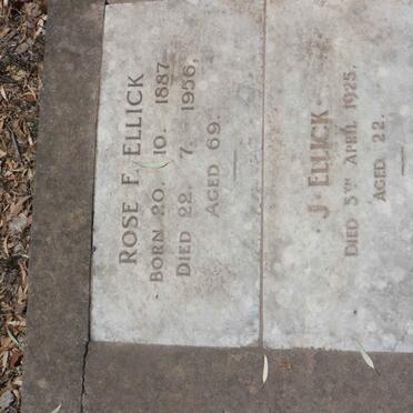 ELLICK Rose F. 1887-1956 :: ELLICK J. -1925