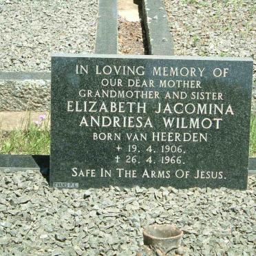 WILMOT Elizabeth Jacomina Andriesa nee VAN HEERDEN 1906-1966