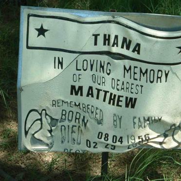 THANA Matthew 1956-200?