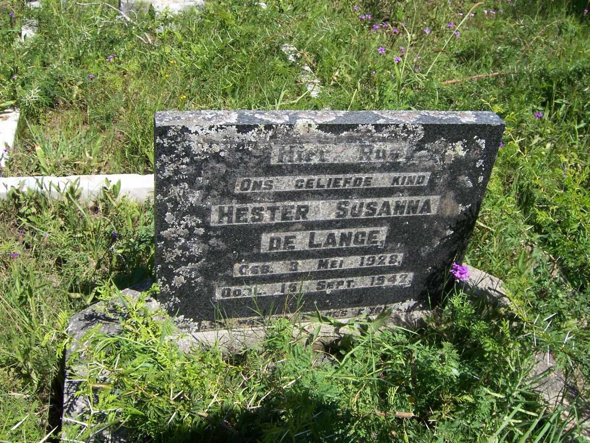 LANGE Hester Susanna, de 1928-1942