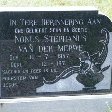 MERWE Nonus Stephanus, van der 1957-1971