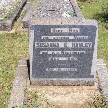 HANLEY Susanna E. nee V.D. WESTHUIZEN 1865-1948